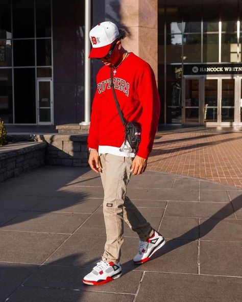 What The 4s Outfit, Jordan 4 Outfit Men, Jordan 4s Outfit, Jordan 4 Outfits, 4s Outfit, Air Jordan Outfit, Black Outfit Men, Men Street Fashion, Jordan Outfit