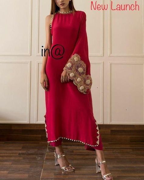 New Launch  Personify the meaning of true elegance with our beautiful Embroided Stylish sleeves Kurta set_ Maroon rayon floral heavy embroided designer one side sleeves  kurta  with low slits and lace detailing matched combined with rayon pant Length of Kurt :-48Inches Size 38 40 42 44 46 Extra Sleeves Available Inside upto 7 Inches   Price:1100 with ship Ready to ship For Prices Order or any other information please click on below link  https://ift.tt/2EGXXvz  #anarkali #suit #3pcsuit #indianwo Party Wear Dresses Western, Berry Outfit, Design Kurti, Dresses Western, Nikkah Dress, Pakistani Dresses Casual, Salwar Kamiz, Traditional Indian Outfits, Kurti Designs Party Wear