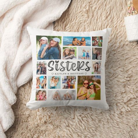 Photos Gift Ideas, Sisters Photo, Custom Photo Pillow, Birthday Photo Collage, Emoji Wallpaper Iphone, Anniversary Cards For Husband, Photo Pillow, Birthday Keepsakes, Sister Photos