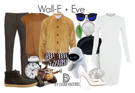 "Wall-E + Eve" by leslieakay ❤ liked on Polyvore featuring Department 5, Tyler & Tyler, Skagen, Topman, Dinh Van, Lambertson Truex, Loewe, AX Paris, Splendid Pearls and Lucien Piccard Disneybound Couples, Disney Character Outfits, Eve Costume, Wall E Eve, Disney Themed Outfits, Disney Inspired Fashion, Erin Wasson, Woman Dresses, Nike Pro Women