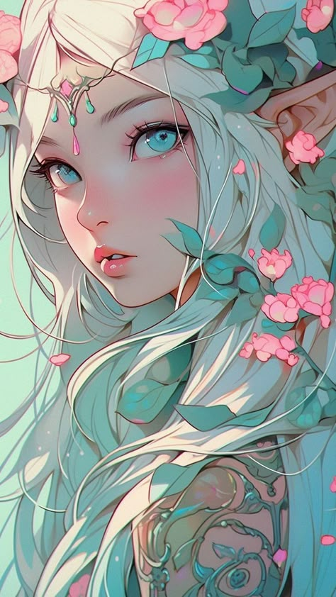 Walpapers Cute, Digital Art Anime, الرسومات اللطيفة, Anime Artwork, 그림 그리기, Art Anime, Art Journals, White Hair, Fantasy Character Design