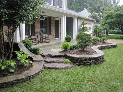 Front Porch Landscaping Ideas, Front Walkway Landscaping, Large Yard Landscaping, Front Yard Walkway, Porch Landscaping, Walkway Landscaping, Modern Front Yard, Pathway Landscaping, Front Walkway