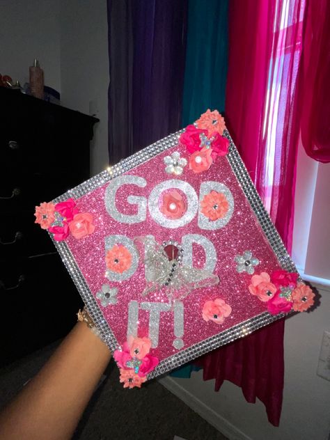 Graduation Cap idea . God Did Graduation Cap, God Did It, Graduation Cap Designs, Cap Ideas, Grad Cap, Graduation Cap, Quick Saves