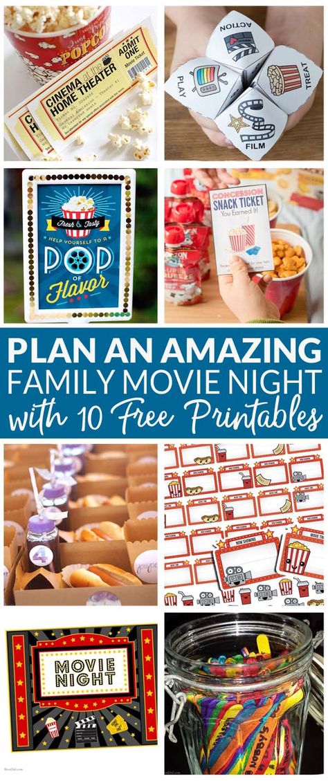 Free Movie Printables, Family Movie Night Printables Free, Neighborhood Movie Night Ideas, Family Movie Night Tickets, Family Movie Night Ideas Outside, School Family Movie Night, Diy Movie Night For Kids, Pta Movie Night Ideas, Fun Family Movie Night Ideas