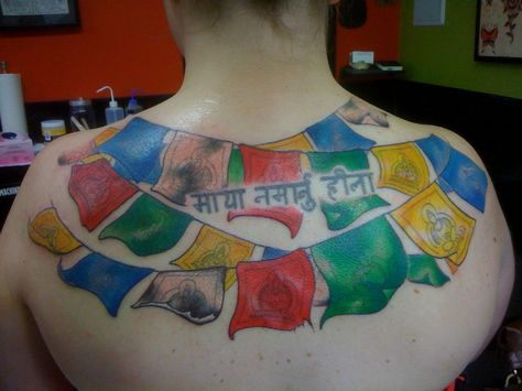 tattoo of prayer flags by India Amara in Toronto (Nepali script done previously) Nepal Flag, Flag Tattoo, Buddhist Prayer, Prayer Flags, My Dad, Nepal, Tattoo Ideas, I Want, Toronto