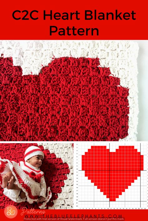 crochet blanket-Creative Granny Square Crochet Projects C2c Heart, Heart Blanket Pattern, Crochet Heart Blanket, Crochet C2c Pattern, C2c Crochet Pattern Free, C2c Crochet Blanket, Heart Blanket, Confection Au Crochet, Crochet For Beginners Blanket