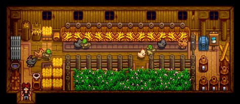 Deluxe Coop Decoration Stardew Valley Chicken Coop Layout, Stardew Valley Coop, Stardew Expanded, Stardew Ideas, Farmer Life, Stardew Valley Layout, Stardew Valley Tips, Stardew Valley Farms, Chicken Barn