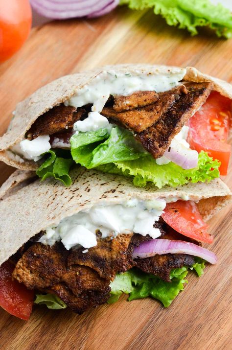 The Best Vegan Gyro (with Tofu) Vegan Gyros Recipe, Vegan Tofu Recipes, Vegan Greek, Gyro Recipe, Vegan Tzatziki, Vegan Sandwiches, Vegan Feta Cheese, Tofu Recipes Vegan, Cooking Tricks