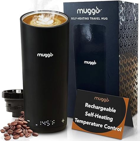 Muggo digital coffee mug is designed to maintain an already hot liquid and not for re-heating liquid from room temperature, doing so will dramatically decrease its battery life Our coffee travel mug design features LED touch-sensitive buttons that allow you to easily to self heat coffee or tea to your preferred temperature (temperature range: 95° - 160°F) Thank You Gift Ideas For Coworkers, Travel Mug Design, Beverage Warmers, Filter Coffee Machine, Coffee Travel Mug, Printer Ink Cartridges, Home Bar Furniture, Mug Warmer, Filter Coffee