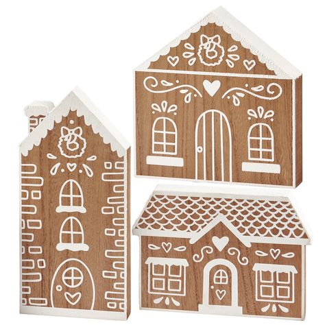 Wood Gingerbread House, Gingerbread Designs, Wood Gingerbread, Icing Design, Gingerbread Christmas Decor, Gingerbread Village, Christmas Gingerbread House, Primitives By Kathy, Indoor Christmas Decorations