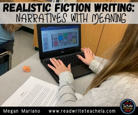 Realistic Fiction Writing: Narratives with Meaning Writing Narratives, Realistic Fiction Writing, 7th Grade Writing, Literary Essay, Personal Narrative Writing, Arts Classroom, Creative Lesson Plans, 6th Grade Reading, Realistic Fiction