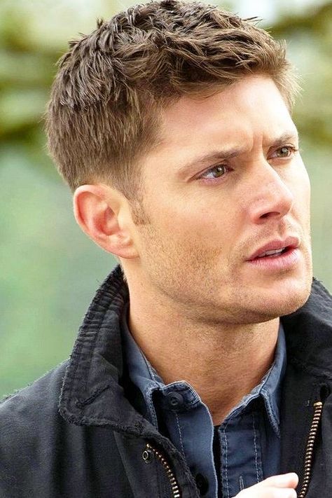 Mens Haircut With Sideburns, Jensen Ackles Short Hair, Dean Winchester Haircut, Jensen Ackles Hair, Jensen Ackles Haircut, Crew Cut Haircut, Male Haircuts Curly, Kinds Of Haircut, Jensen Ackles Supernatural