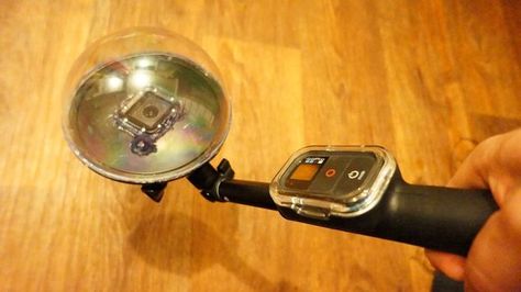 A cheap DIY hemisphere for GoPro Above And Below Water, Gopro Mount, Waterproof Camera, Into The Water, Out Of Focus, Action Camera, Cheap Diy, Gopro, Leather Watch