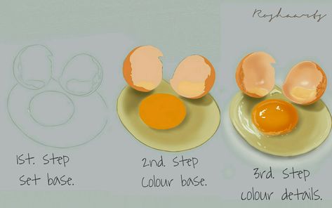 egg yolks step by step easy way to draw digital art work Egg Yolk Drawing, Digital Art Work, Egg Yolks, Egg Painting, Egg Yolk, Drawing Ideas, Art Work, To Draw, Step By Step