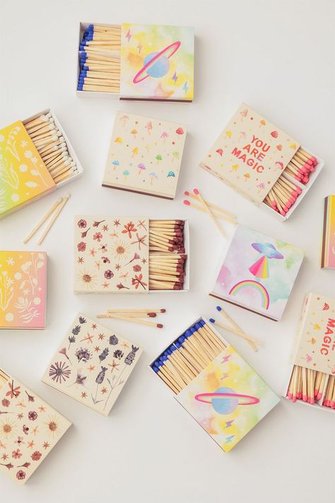 Light up the experiemce of fire with these cute matchboxes designed by Adelfi Stationery 💫🌻🍄🪐 #matchboxes #matchbox #cutematchbox #designillustration #giftideas Sketch Plan, Unique Packaging Design, Packaging Design Ideas, Match Boxes, Matchbox Twenty, Rainbow Birthday Cake, Simple Packaging, Paint Matching, Unique Packaging