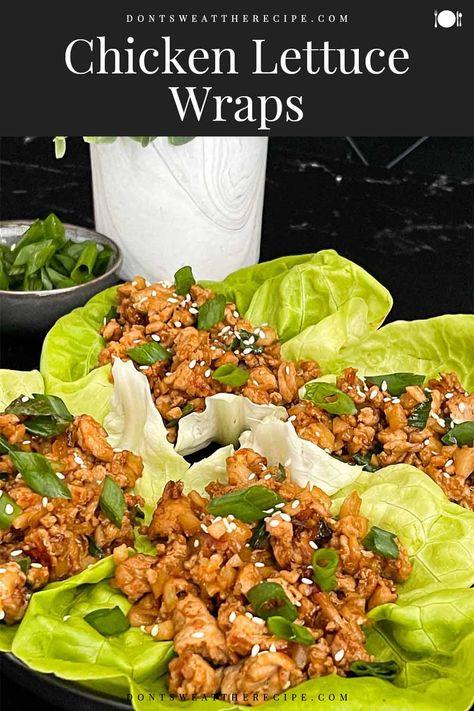 Delicious Asian flavors all wrapped up in a lettuce wrap. Quick, flavorful, and easy recipe for Chicken Lettuce Wraps! Pf Changs Chicken Lettuce Wraps, Asian Chicken Lettuce Wraps, Recipe For Chicken, Lettuce Wrap, Cashew Chicken, Chicken Lettuce Wraps, Asian Chicken, Asian Flavors, Simply Delicious