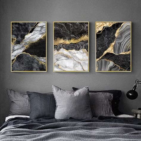 Art Galaxie, Black And Gold Marble, Modern Abstract Wall Art, Tableau Design, Art Deco Posters, Abstract Canvas Wall Art, Marble Wall, Black And White Canvas, Modern Art Deco