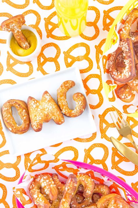 Letter-Shaped Pretzels For National Pretzel Day National Pretzel Day, College Ministry, Pretzel Day, Photography Organizations, Cd Packaging, Diy Donuts, Sharing Is Caring, Funny Food, Image Fun