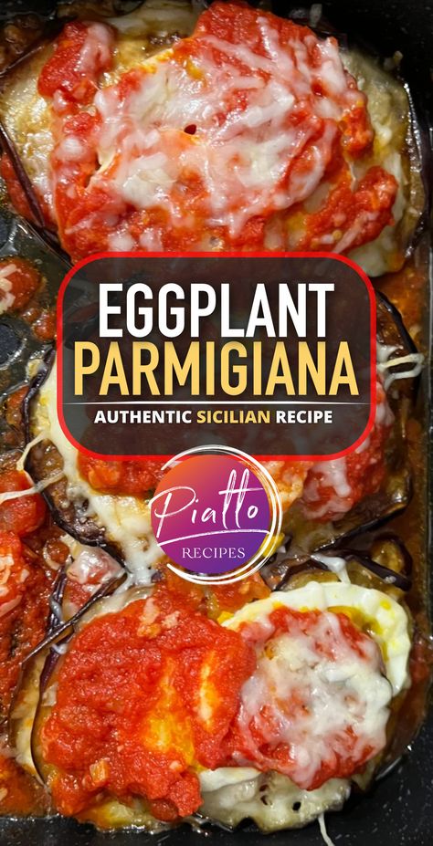 Sicilian Eggplant Recipes, Authentic Italian Recipes Sicily Sicilian Food, Aubergine Dishes, Sicilian Recipes Authentic, Italian Eggplant Recipes, Eggplant Parmesan Recipe, Italian Feast, Sicilian Food, Eggplant Parmigiana