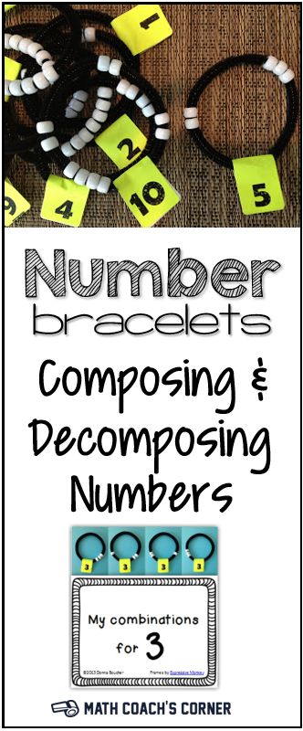 Number bracelets are excellent tools for helping students learn to compose and… Composing And Decomposing Kindergarten, Kindergarten Decomposing Numbers To 10, Compose And Decompose Kindergarten, Decompose Numbers Kindergarten, Compose And Decompose Numbers To 10, Composing And Decomposing Numbers To 10, Decomposing And Composing Numbers Kindergarten, Number Bracelets, Decomposing Numbers Kindergarten