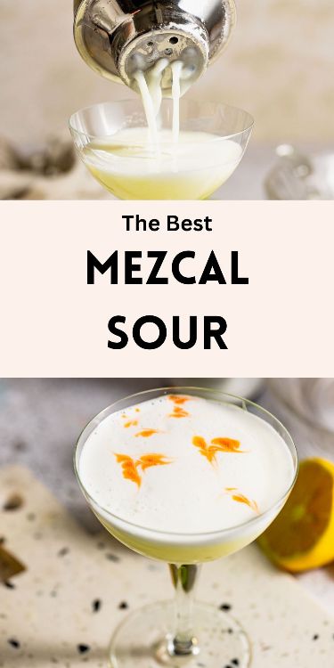 Mezcal Sour Recipe, Mezcal Sour, Tequila Sour Recipe, Vodka Sour Recipe, Tequila Sunrise Recipe, Mezcal Cocktails, Sour Foods, Honey Syrup, Mojito Recipe