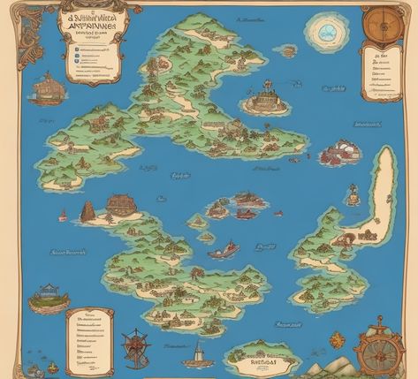 DreamShaper v6 Grid based archipelago map of a whimsical adven 1 Archipelago Map, Archipelago, Product Design, Map, Design