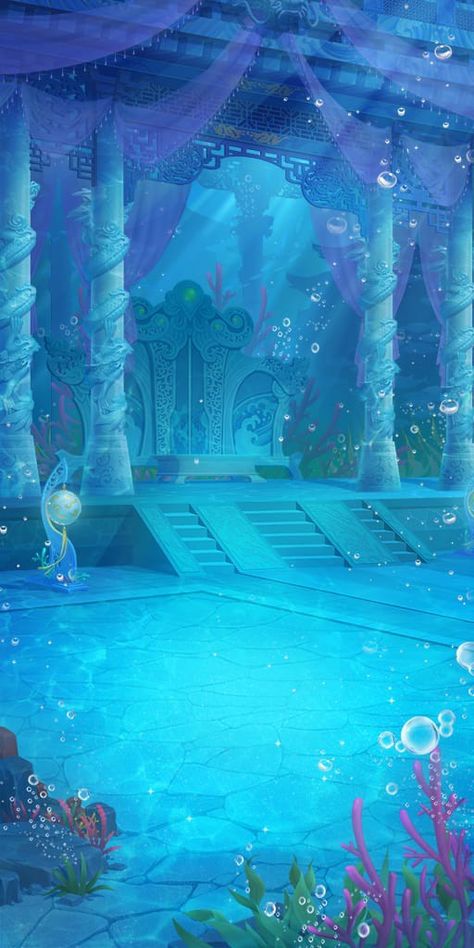 Underwater Palace Fantasy Concept Art, Water Fantasy World, Mermaid Architecture, Underwater City Fantasy Art, Mermaid City, Underwater Castle, Lost City Of Atlantis, Underwater City, Fantasy Background