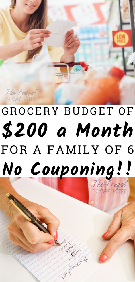 I am sharing all my secrets on how I am feeding a family of 6 for $200 a month or just $50 a week! No extreme couponing, or really no couponing! #grocery #FrugalNavyWife #budget #FrugalLiving #shopinglist Extreme Budget Meal Plan, Extreme Budgeting, Extreme Budget Meals, Cheap Meals For Large Families, Meals For Large Families, Budget Grocery List, Budget Grocery, Dinner Specials, Frugal Food