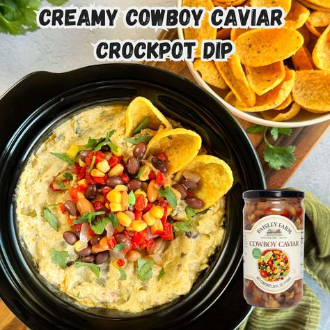 🍲Whip up this Creamy Cowboy Caviar Crock-pot Dip with ease! Perfect for game day or any gathering. Just toss the ingredients in your crock-pot and let it do the work! 🛒Find our new Cowboy Caviar on shelf at @publix & @meijerstores 📸 & recipe development by @sweetrindandsalt . #PaisleyFarm #CowboyCaviar #NewRecipe #Crockpot #Crockpotmeals #Crockpotrecipe #easyfood #easyrecipe #publix #meijer Creamy Cowboy Caviar, Crockpot Dip, Recipe Development, Crock Pot Dips, Protein In Beans, Best Macaroni Salad, Cowboy Caviar, Dinner Entrees, Do The Work