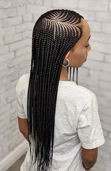 35 Popular Feed-in Braids Hairstyles for 2022 - The Trend Spotter Ghana Weaving Hairstyles, Weaving Hairstyles, Ghana Weaving, Braided Hair Styles, Braids Hairstyles For Black Women, Crochet Box Braids, Braided Hairdo, Hair Braiding Styles, African Hair Braiding