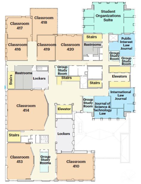 Boston University School of Law - 4 th Floor University Floor Plan Layout, Sims 4 School Floor Plan, University Layout Plan, Roblox School Layout, Boarding School Layout Plan Bloxburg, School Campus Layout, School Floor Plan Layout, Small School Layout, Bloxburg University Layout