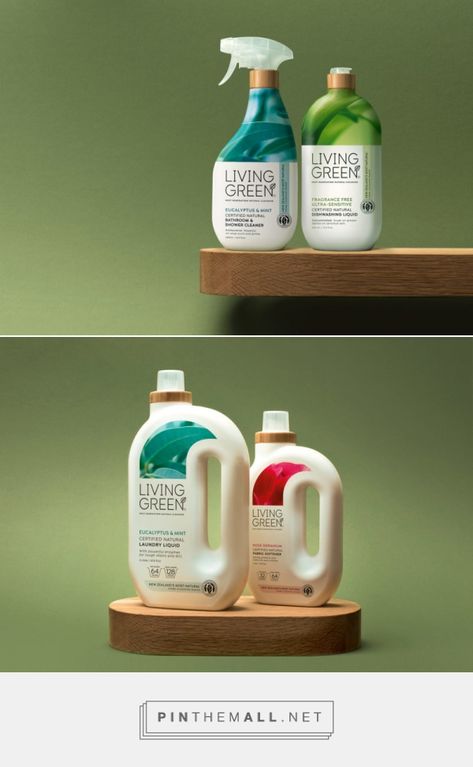 Living Green | Brother Design Agency - created via https://pinthemall.net Laundry Packaging, Detergent Packaging, Cleaning Products Design, Soap Label Design, Cleaning Agency, Clean Branding, Soap Packaging Design, Glass Shelves Decor, Eco Brand