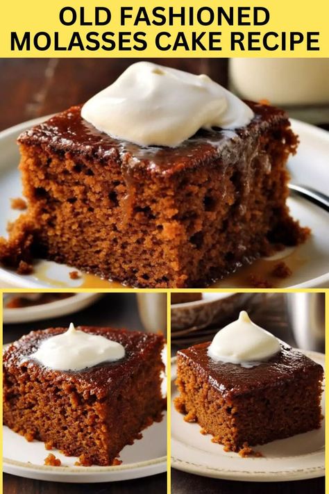 Old Fashioned Molasses Cake, Molasses Cake Recipe, Molasses Cake Old Fashion, England Recipes, Molasses Cake, Molasses Recipes, Raisin Cake, Spice Cake Recipes, Oatmeal Cake