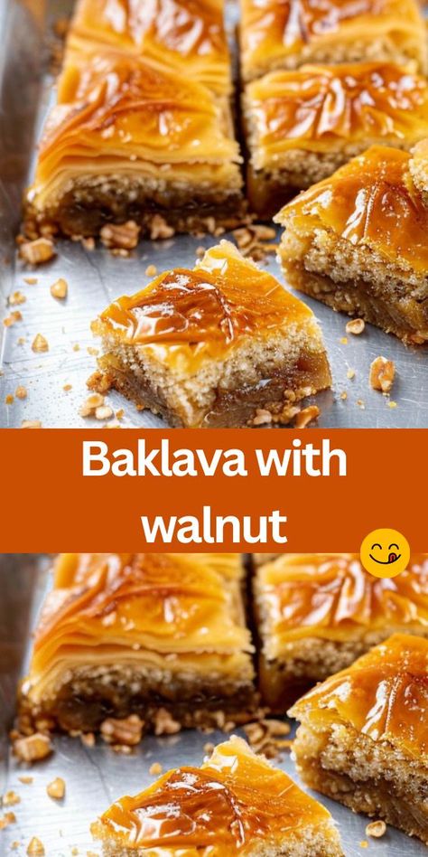 Discover how to make irresistible Homemade Baklava with Walnut! This easy recipe features layers of flaky pastry filled with finely chopped walnuts, baked to golden perfection, and drizzled with a sweet lemon-infused syrup. Perfect for dessert lovers and those craving a taste of authentic Middle Eastern cuisine. Homemade Baklava, Middle Eastern Cuisine, Apple Fritter Bread, Baklava Recipe, Chocolate Fudge Brownies, Easy To Make Desserts, Sweet Lemon, Eastern Cuisine, Flaky Pastry