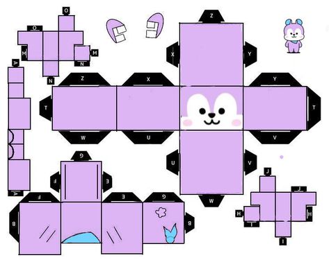 Cubecraft Bt21 Mang, Paper Toys Bt21, Mang Bt21, Paper Toy Printable, Kpop Diy, Paper Toys Template, Papercraft Printable, Bts Birthdays, Origami Paper Art