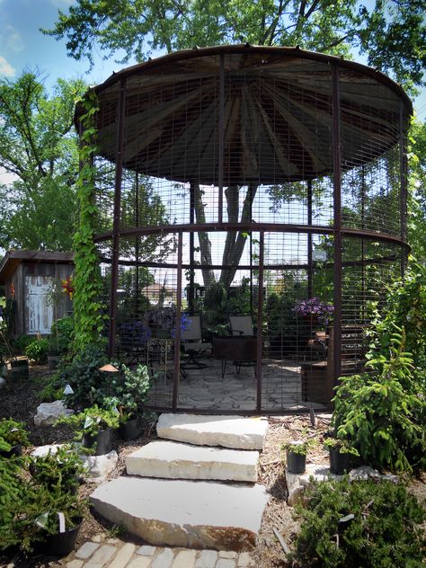 Wonderful gazebo made from an old corn silo (at Down To Earth Garden Center in Eau Claire, WI). Garden Gazebo Ideas, Gazebo Backyard, Corn Crib, Large Backyard Landscaping, Gazebo Ideas, Outdoor Gazebo, Backyard Gazebo, Small Backyard Gardens, Garden Gazebo