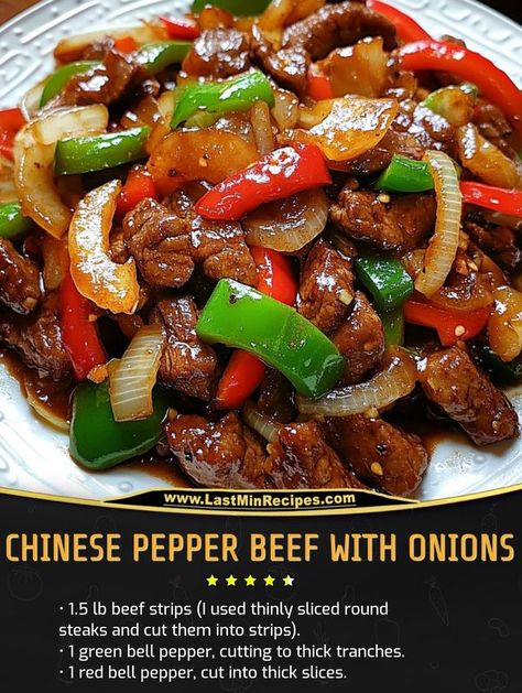 Easy and tasty recipes | Chinese Pepper Beef With Onions | Facebook Chinese Beef And Pepper Stir Fry, Chinese Steak Stir Fry, Sizzling Chinese Pepper Steak And Onions, Sizzling Chinese Pepper Steak With Onions, Chinese Pepper Steak With Onions, Pepper Steak And Onions, Beef With Onions, Beef And Peppers, Hibachi Recipes