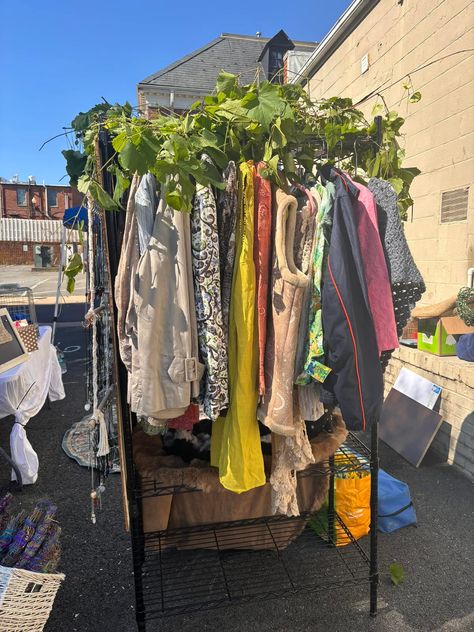 Pop-up Vendor Market & Yard Sale!! Is on!! Come see us!! How To Display Clothes At A Yard Sale, Pop Up Shop Aesthetic, Pop Up Clothing Display, Vintage Pop Up Shop, Thrift Market, Vendor Market, Consignment Sale, Clothing Displays, Market Ideas