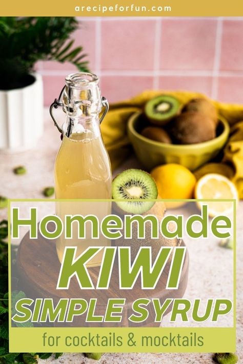 This kiwi simple syrup is perfect for incorporating the flavor of kiwis into cocktails, mocktails, and more! Kiwi Syrup, Simple Syrup Recipes, Kiwi Fruit, Syrup Recipe, Seasonal Ingredients, Simple Syrup, Mocktails, Recipe Using, Kiwi