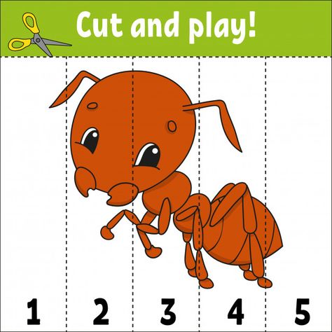 Learning numbers. education developing w... | Premium Vector #Freepik #vector #school Preschool Ant, Ants Activities, Butterflies Activities, Preschool Fine Motor, Card Games For Kids, Kid Fonts, Game For Kids, Learning Numbers, Kids Activity