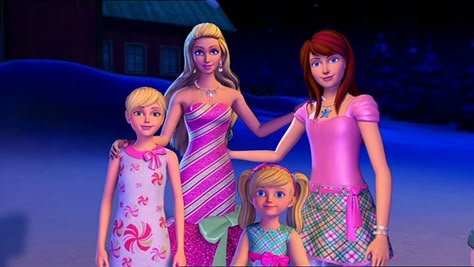 Barbie Perfect Christmas, Barbie A Perfect Christmas, Barbie Vlogs, Sisters Movie, Barbie And Her Sisters, Barbie Stories, Dress Cartoon, Princess Charm School, Barbie Images