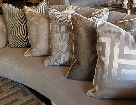 Luxury pillows | Deluxe Decorum | Fashion Apartment, Cushion Arrangement, Materials Board Interior Design, Luxury Pillows Decorative, Mary Mcdonald, Glam Living Room, Luxury Living Room Design, Studio Interior Design, Cushion Cover Designs