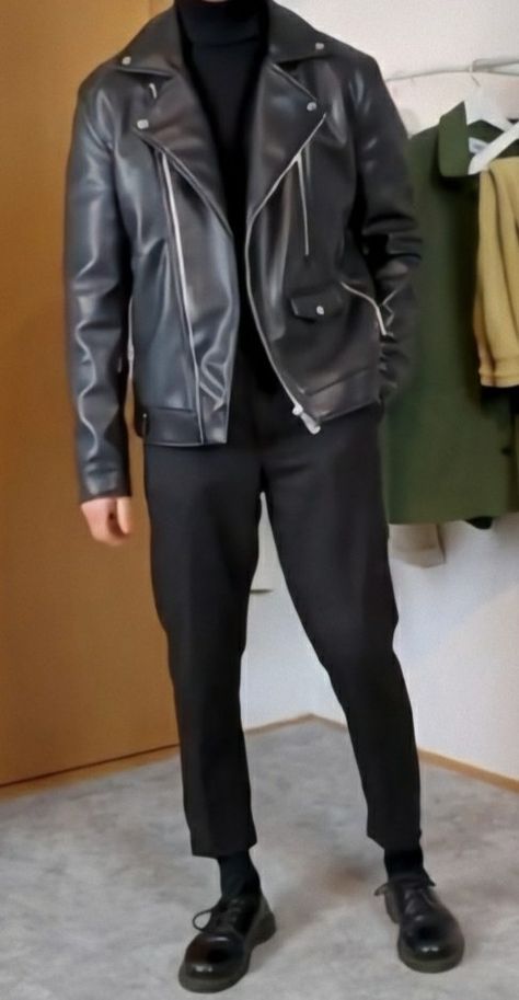 Leather Jacket Outfit Men Formal, Leather Jacket Men Aesthetic, Leather Jacket Outfit Mens, Black Leather Jacket Outfit Men, Leather Jackets Men, Starboy Aesthetic, Jacket Outfit Men, Black Leather Jacket Outfit, Men's Leather Jackets