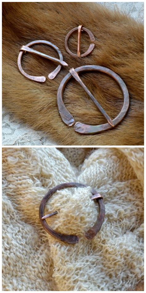 Diy Wire Brooch, Metal Crafts Ideas, Fibula Brooch, Penannular Brooch, Celtic Brooch, Rings Ideas, Brooch Diy, Shawl Pins, Jewelry Pins