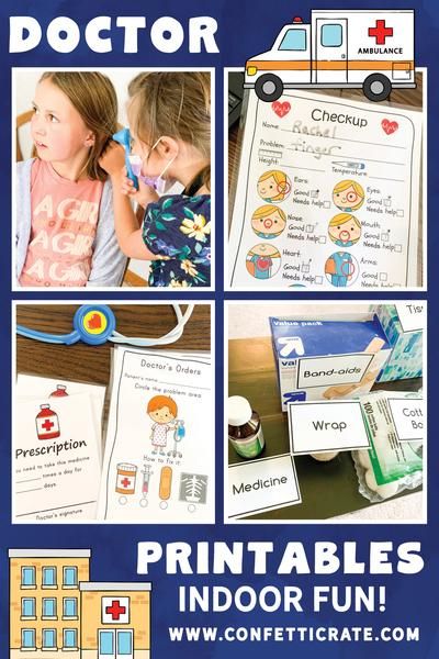 Dramatic Play Printables Free, Doctor Dramatic Play, Home Activities For Kids, Doctor Role Play, Doctor Play, Play Printables, Dramatic Play Printables, Purposeful Play, Summer Fun For Kids