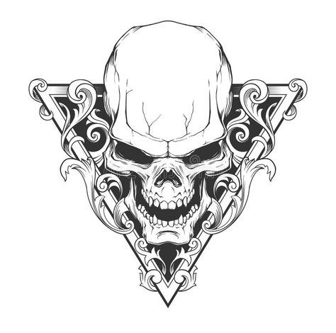 Skull illustration. In vector on white background , #Sponsored, #illustration, #Skull, #vector, #background, #white #ad Tattoo Stencil Designs, Skull Hand Tattoo, Kunst Tattoos, Omerta Tattoo, Skeleton Tattoos, Muster Tattoos, Skull Pictures, Tattoo Templates, Tattoo Stencil Outline