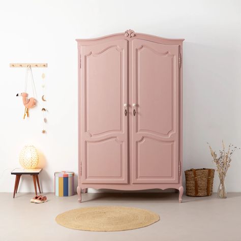 Pink Armoire, Girls Armoire, Painted Closet, Bedroom Ideas For Small Rooms Diy, Pink Wardrobe, Pink Furniture, Toddler Girl Room, Kids Interior Room, Diy Furniture Renovation