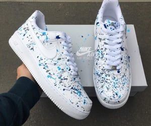 Blue Paint Splash, Sneaker Diy, Air Force Shoes, Custom Shoes Diy, Nike Shoes Air Force, White Nike Shoes, Jordan Shoes Girls, Custom Nike Shoes, Custom Air Force 1