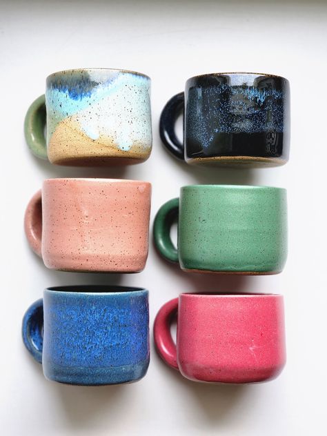 Listing is for individual mugs, not a set of mugs. Please specify quantity and color when ordering. These shortie mugs are perfect for everything from cappuccino to ice cream. Each mug is glazed in a simple modern glaze over speckled clay, and holds approximately 10oz measured to the rim. Made by me in Atlanta, GA. Each item is unique and handmade, expect some variation in size and finish. Food safe, microwave and dishwasher friendly. All orders ship USPS ground. Enjoy! Mug Shapes Ceramics, Ceramic Mug For Men, Unique Ceramic Ideas, Ceramic Art Mug, Ceramic Mugs Handmade, Finish Food, Paint Pottery, Tea Ice Cream, Class Inspiration