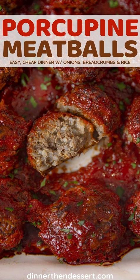 Meatballs Ground Beef, Meatballs Beef, Porcupine Meatballs Recipe, Ground Beef Meatballs, Porcupine Meatballs, Marinara Recipe, Meatball Recipes Easy, Easy Budget, Meatballs Easy